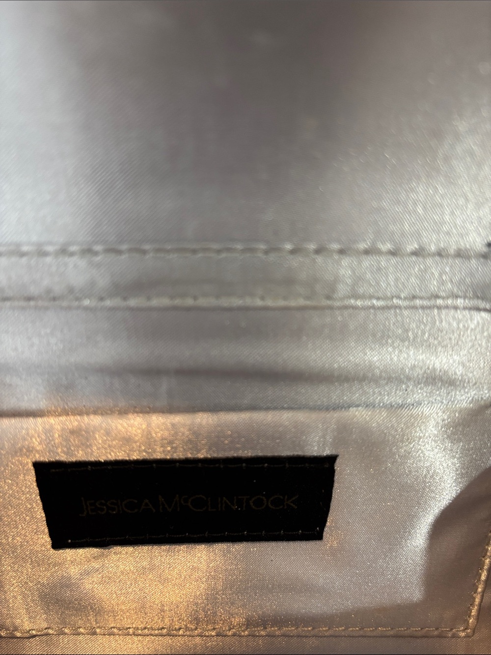 Jessica McClintock Chloe Sparkle Stones Evening Clutch Bag in Silver - Picture 7 of 10